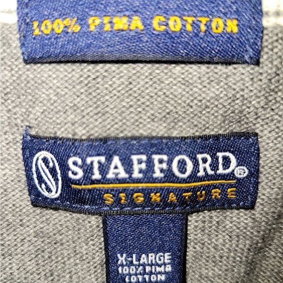 Men's Stafford Signature 100% Pima Cotton Men's Sweater Vest Size XL - Picture 3 of 3